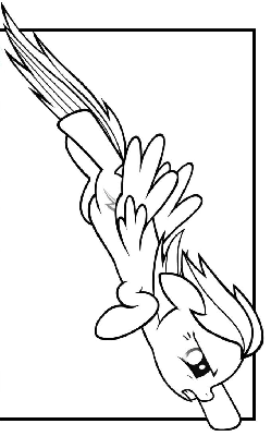 Kolorowanka Rainbow Dash leci na ratunek